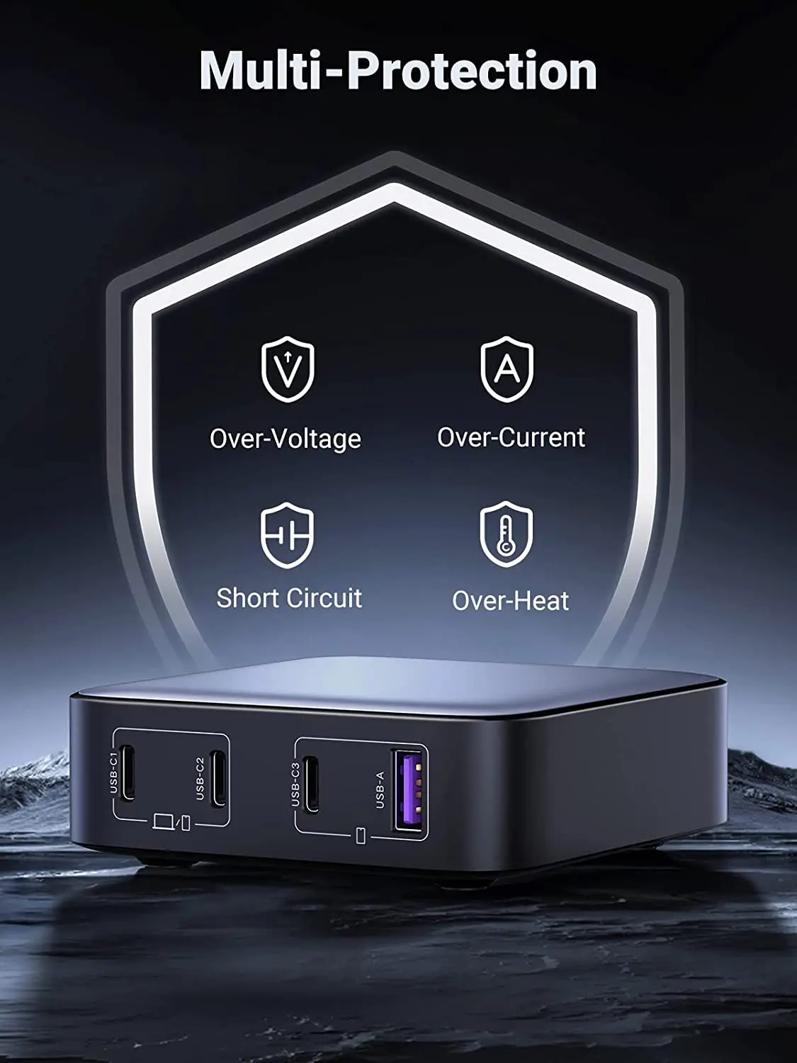 

UGREEN 100W USB C Charger Nexode 4 Ports USB C Charging Station GaN Fast Desktop Charger 4 in 1 Multiport Charger