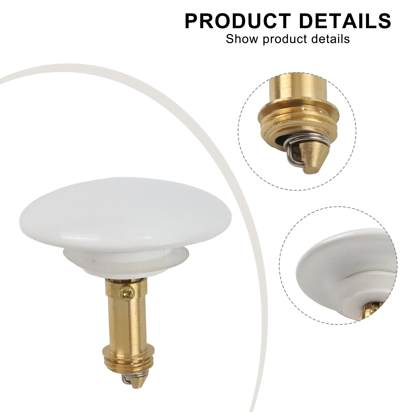 66mm Wash Basin Bounce Drain Filter Pop-Up Sink Drain Stopper Waste Push Button Basin Brass Cover Bathtub Accessories