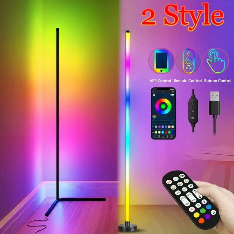 122 سنتيمتر الذكية الزاوية مصباح أرضي عكس الضوء APP التحكم RGB LED الحديثة المزاج الإضاءة حامل أضواء لغرفة النوم الألعاب غرفة المعيشة
