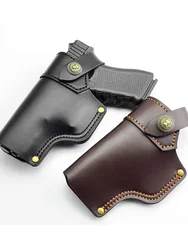1PC Genuine Leather Concealed Carry Pouch for G17 G19  G26 G27 G44 Tactical Hunting Leather Cover