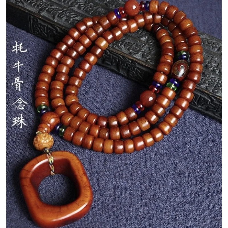 

Буддийские молитвенные четки в тибетском стиле, гладкие и прозрачные, из кости яка, ручной работы, для самостоятельного изготовления.