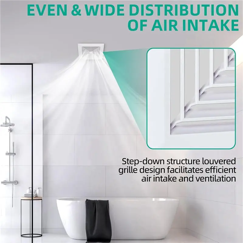 ABKJ-10X Bathroom Exhaust Fan Cover With Springs Replacement Parts For Square Ceiling Or Wall-Mount Exhaust Fan, Bathroom