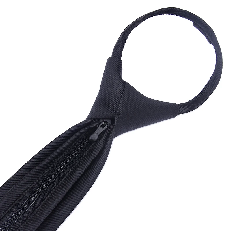 Fashion Zipper Neck Tie 5cm Slim Narrow For Men and Women Lazy Ties Easy To Pull Neckwear Korean Style Wedding Party