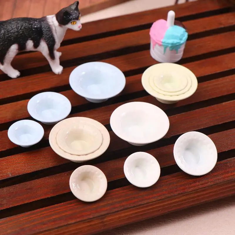 

3Pcs 1:12 Miniature Western Dinner Plates -for Dollhouse Kitchen, Realistic Tableware for Miniature Dining Scene Displays