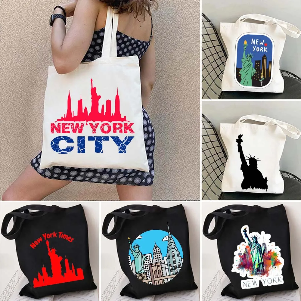 

Vintage NYC Love New York City Statue of Liberty USA United States America Skyline Cute Shopper Canvas Tote Bag Shoulder Handbag