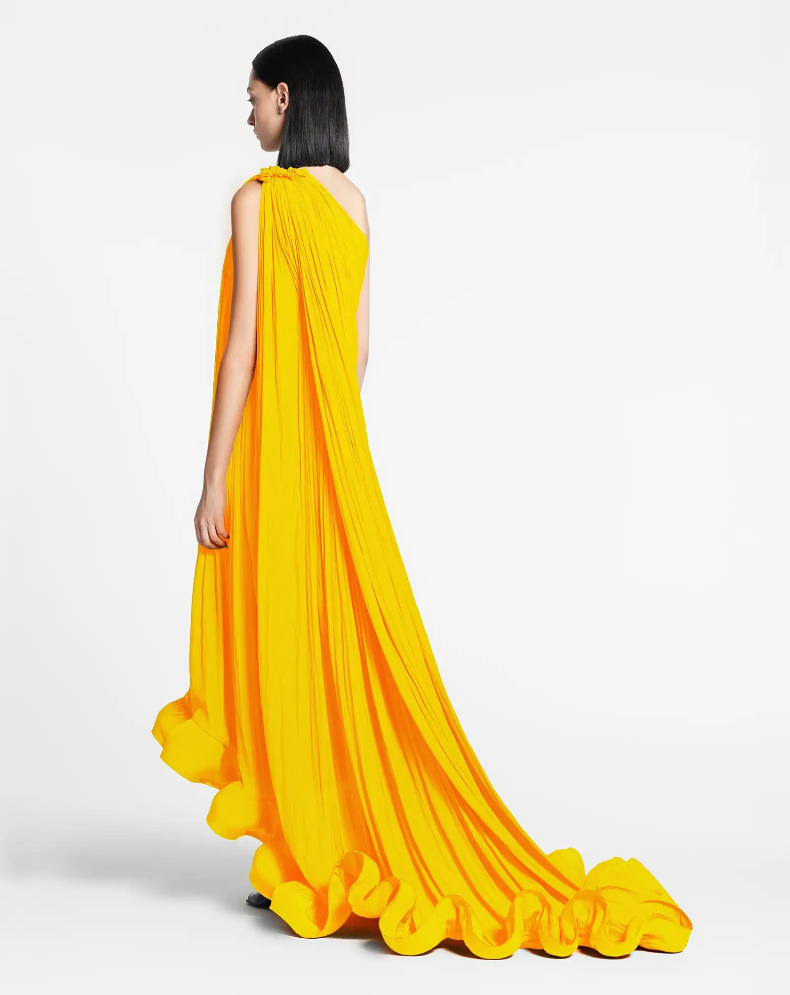 New Fashion Dresses High Quality Designer Handmade High end Long Yellow Dress