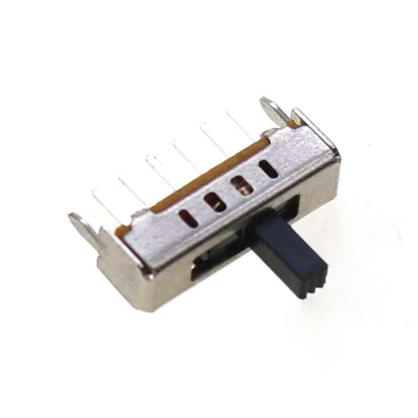 10pcs Toy Machine Toggle Switch SS14D01 4 Position 1P4T Single Row 6Pin Vertical With Bracket Handle Length 5mm Sliding Switch