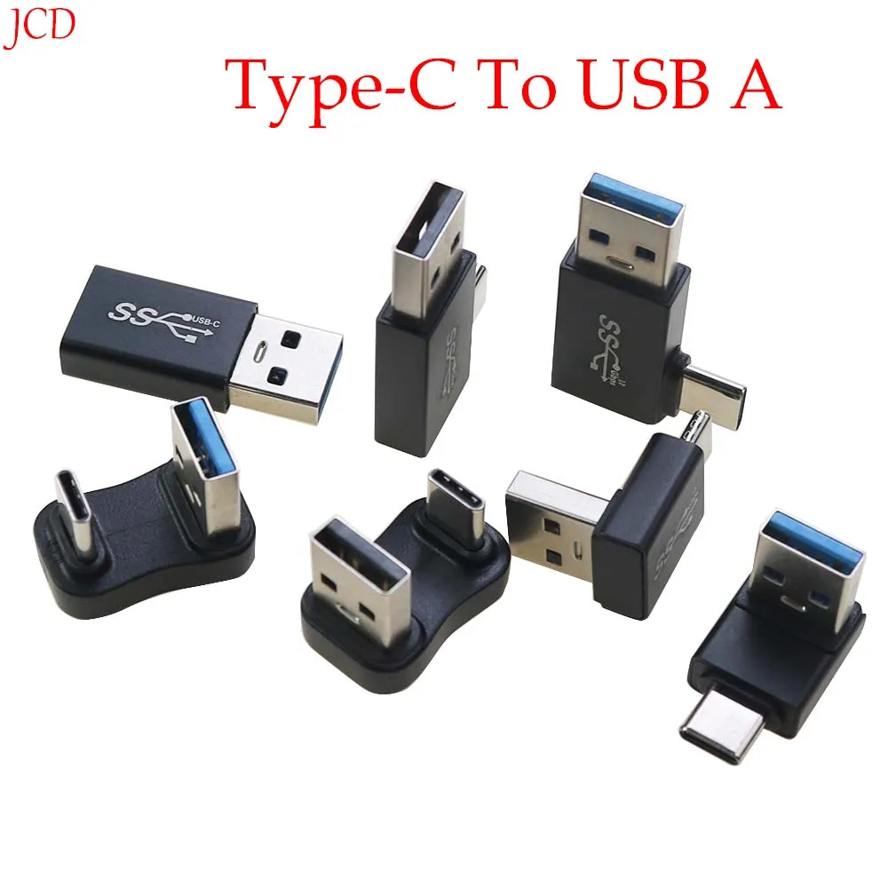 

1PC USB 3.1 To Type C Adapter Curved U-shaped Three-dimensional Elbow, Mobile Phone Charging Data Transmission OTG Adapter