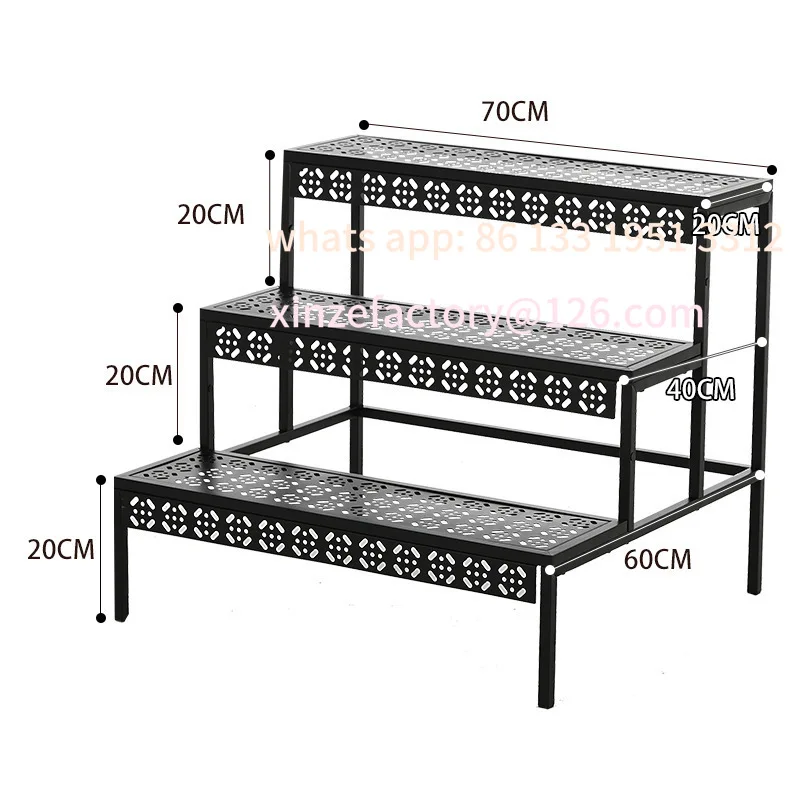 New flower stand shelf balcony wrought iron ladder floor-to-ceiling multi-layer outdoor courtyard window sill succulent flower p