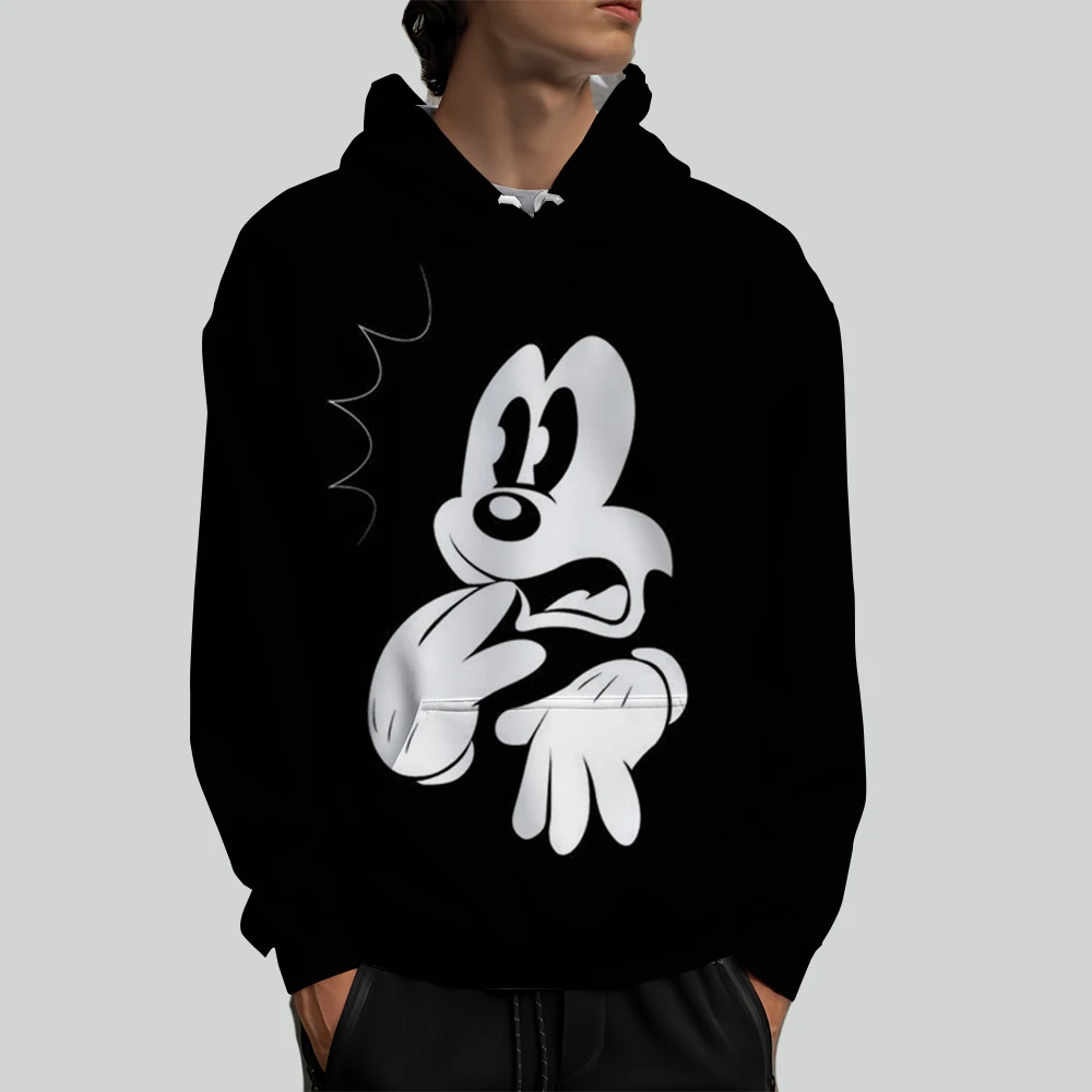 Mickey Mouse Men's Hoodie Disney Boys Girls Pullover 3D Printing Oversized Pullover MINISO Men's Hoodie Fashion Men's Clothing