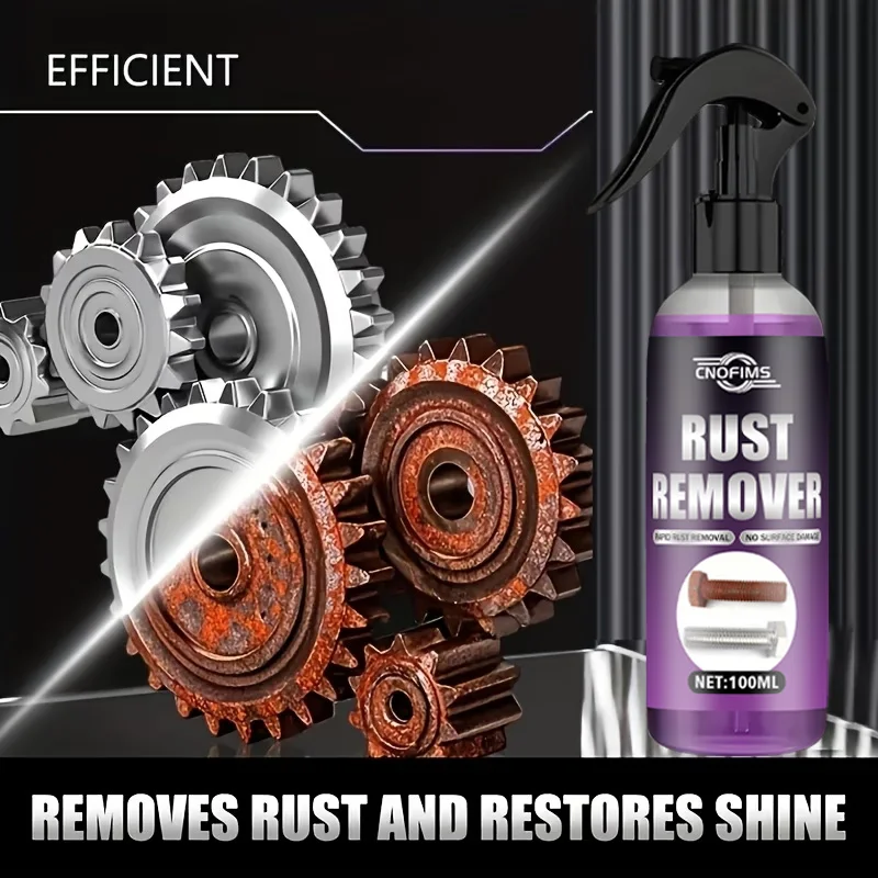 Metal Rust Remover: Instant Rust Elimination with Just One Spray! Rapidly Dissolves Iron Oxide Layers Without Damaging the Origi