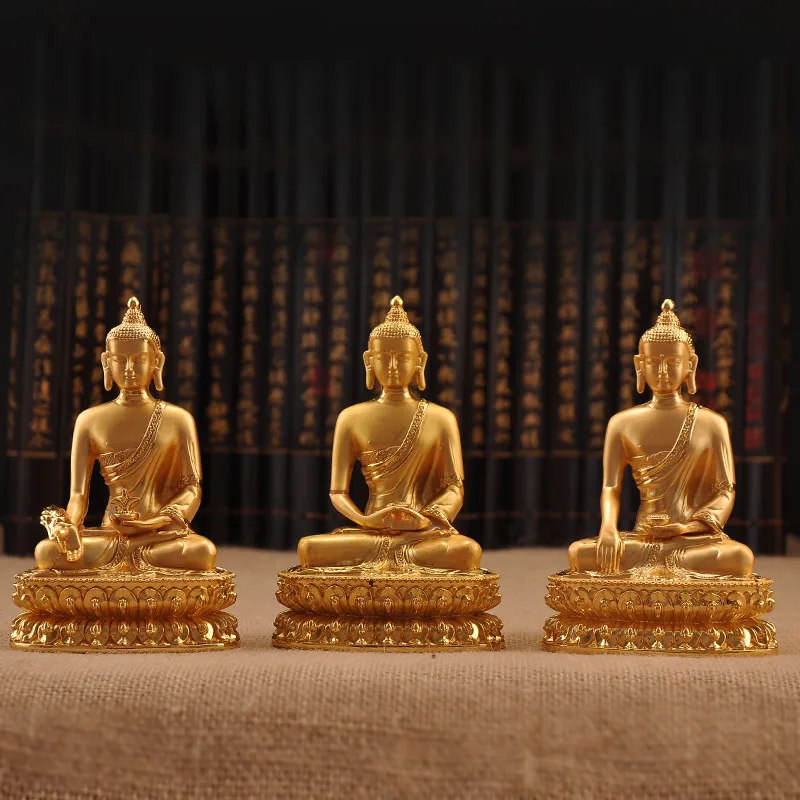 3PCS--GOOD figure of Buddha HOME efficacious Talisman Protection -Tibetan Tantra Buddhism gilding Phra Sompo Sambo Buddha statue