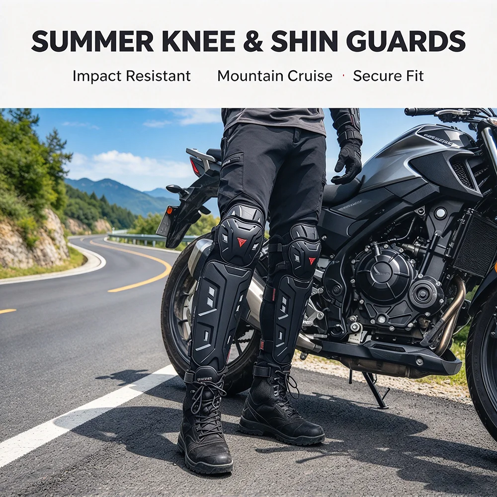 MOTOWOLF Lightweight Breathable Knee Guards Women's Men's Anti-fall Anti-Slip Armor for All-Season Riding Protection Accessories