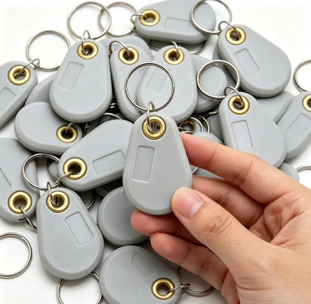 5/20Pcs 125KHz EM4305 T5577 RFID Key Tags Ring Blank Chip Copy Writable Grey Keyfobs Rewritable Keychain Access Card