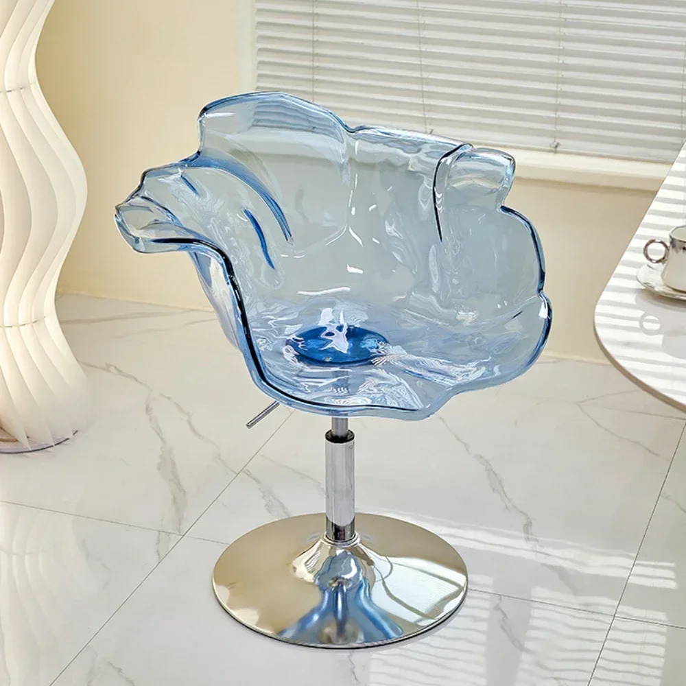 Nordic designer petal  Lifting dining Living room desk Light luxury transparent chair