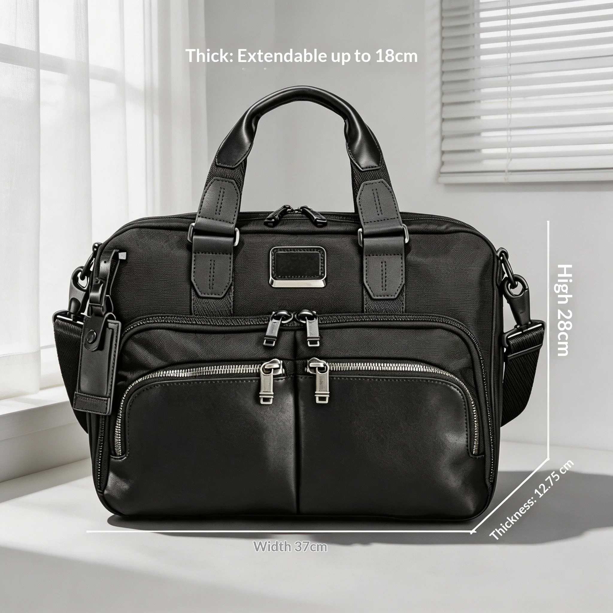 Men’s Ballistic Nylon Multi‑Purpose Laptop Briefcase, Top‑Handle Crossbody Shoulder Bag for Business Travel