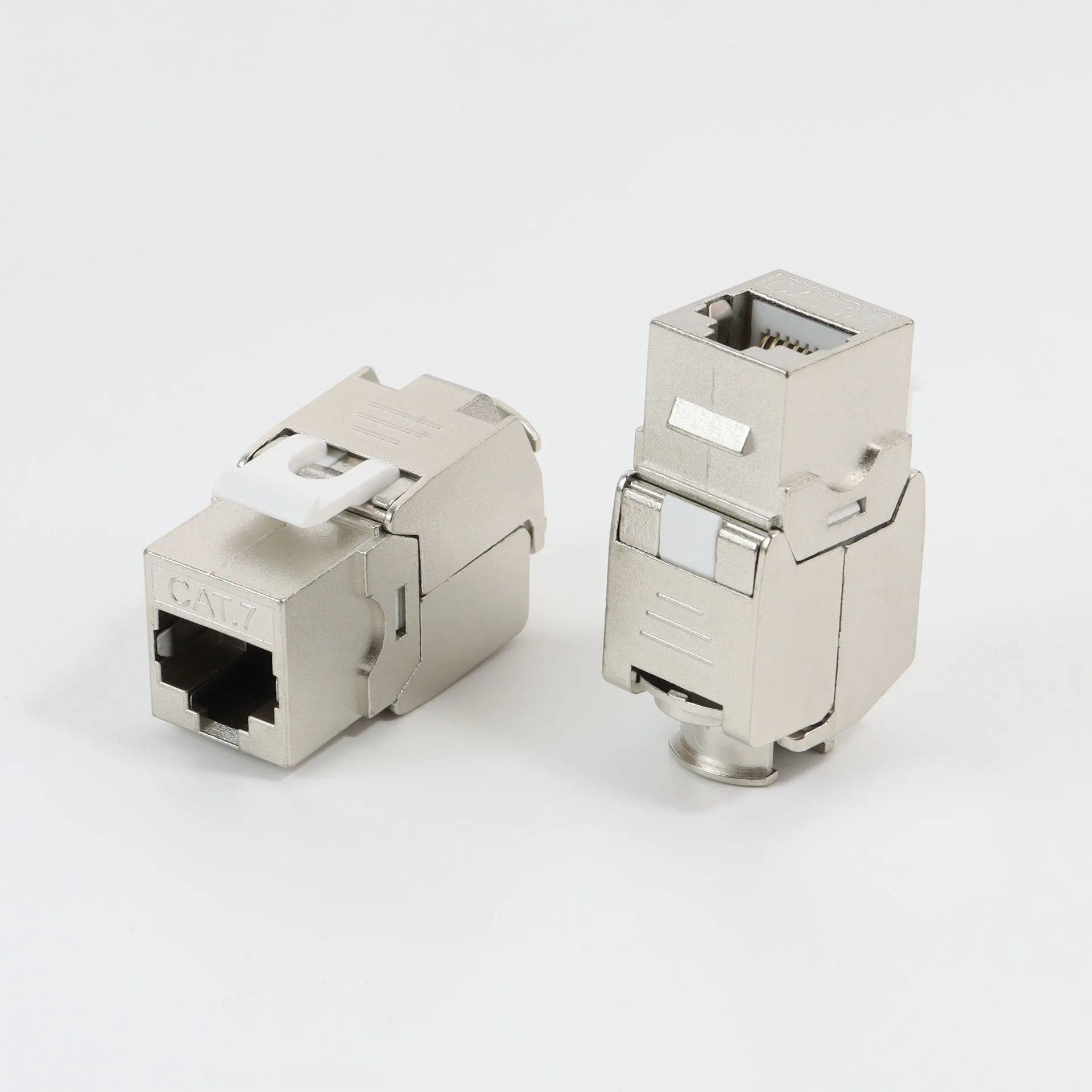 Shielded CAT6A CAT7 Tooless Keystone Jack, Toolless RJ45 Network Information Module, 10Gigabit Ethernet LAN Wall Socket Module