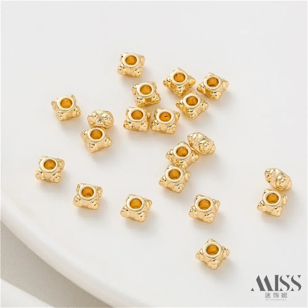 Coated Dragonfly Eye Spacer DIY Four Corner Bead Accessories Handmade Bracelet Necklace Making Jewelry Loose Bead Material