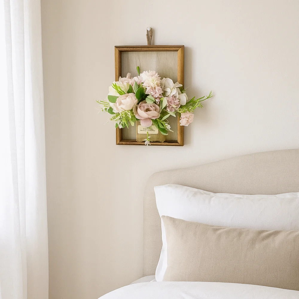 صندوق زهور ثلاثي الأبعاد إطار صور خشبي مصنوع يدويًا مقلد زهرة لتقوم بها بنفسك إطار صورة معلق على الحائط طراز ريترو مقلد زهرة ديكور المنزل #5