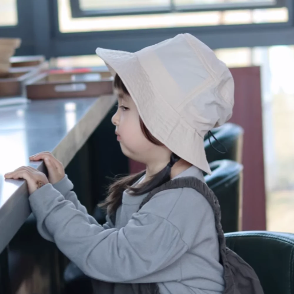 

Детская солнцезащитная кепка в корейском стиле, быстросохнущая дышащая детская панама, портативная детская шляпа ярких цветов, детская шляпа рыбака для девочек