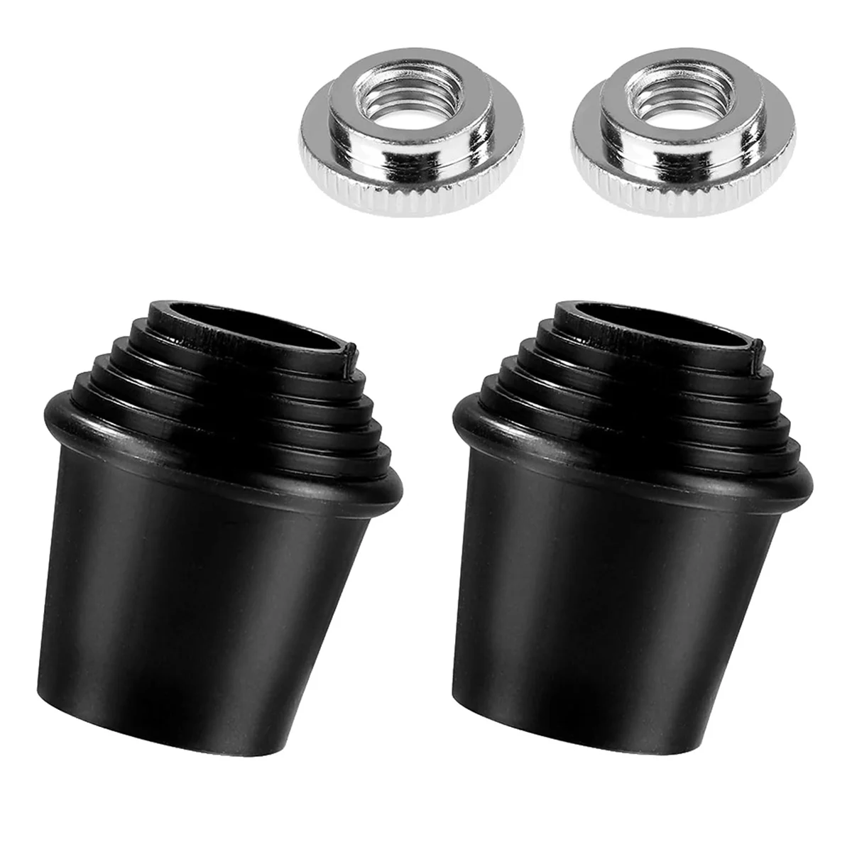 A56XQ 2 Packs Bass Drum Spur Feet, Bass Drum Legs Threaded Rubber Foot with Lock Nuts for Bass Drum