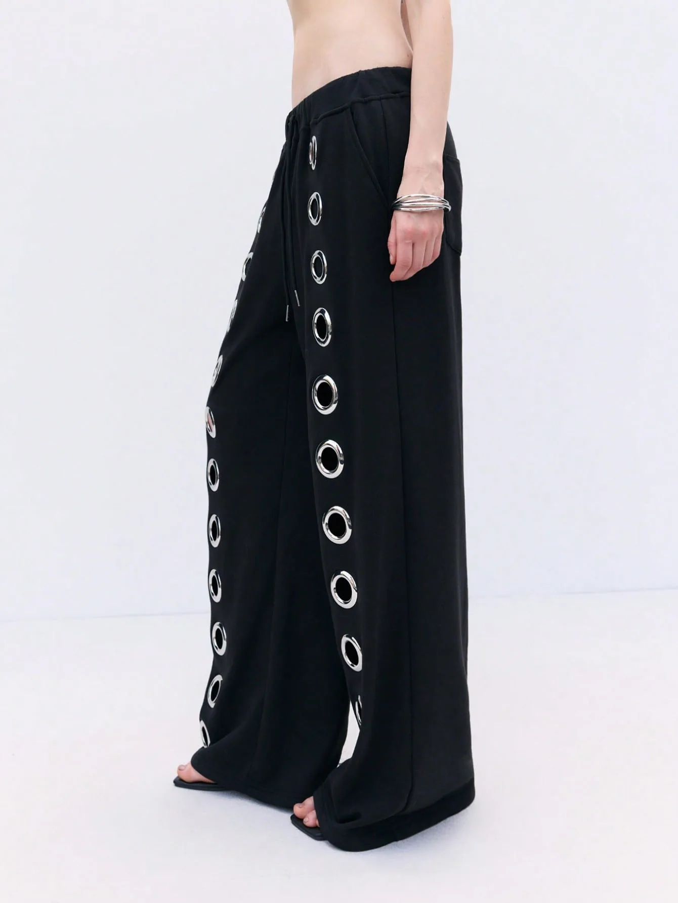 Esthetiek Herfst Decoratie Holle Creatieve Mode Hip Hop Punk Rechte Broek Gothic High Street Holle Losse Rechte Broek