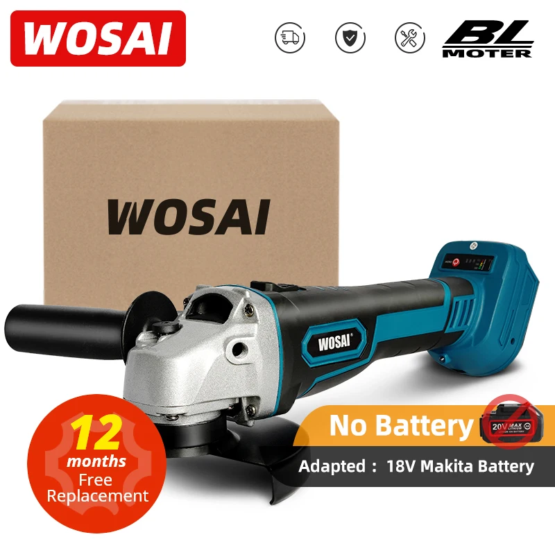Velocità variabile senza cordone della smerigliatrice di angolo di impatto di WOSAI 125mm MT-SER per la lucidatrice della tagliatrice dell'utensile elettrico della batteria di Makita