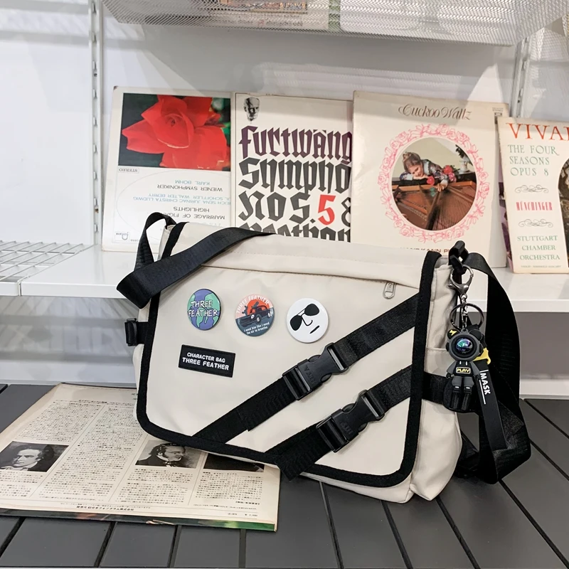 Nylon Handbags Shoulder Bag Large Capacity Crossbody Bags for Teenager Girls Men Harajuku Messenger Bag Student School Bags Sac