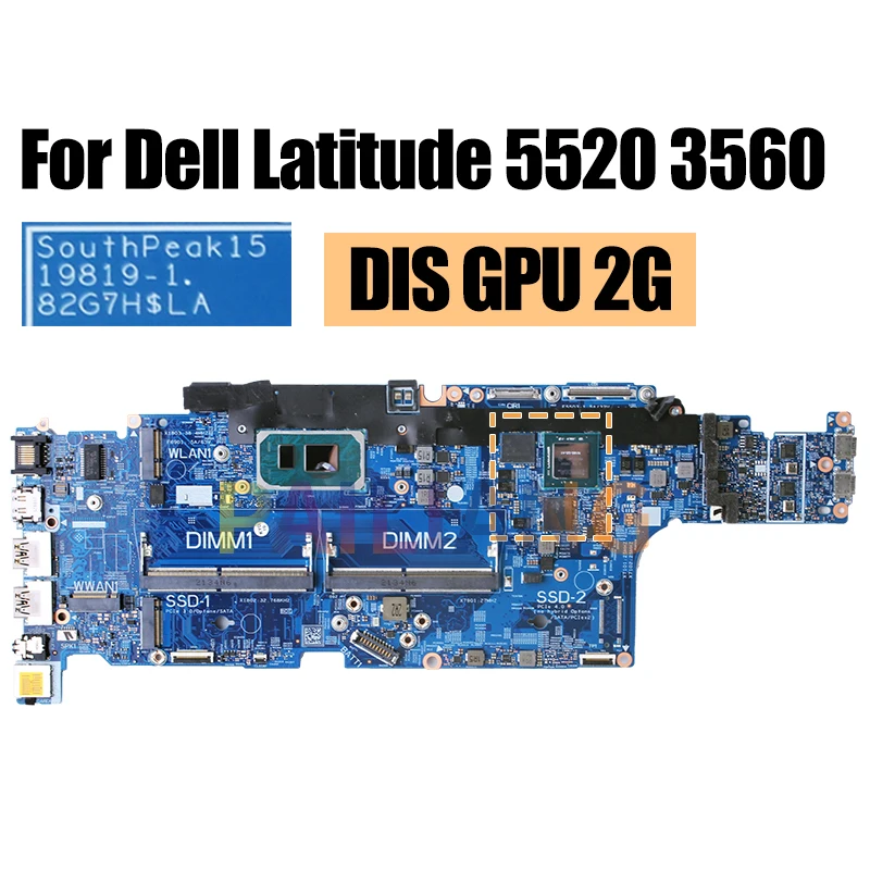 Imagem -04 - Placa-mãe para Dell Latitude 5520 3560 Laptop Completo Testado 073t17 0hhthv I51145g7 I7-1165g7 1185g7