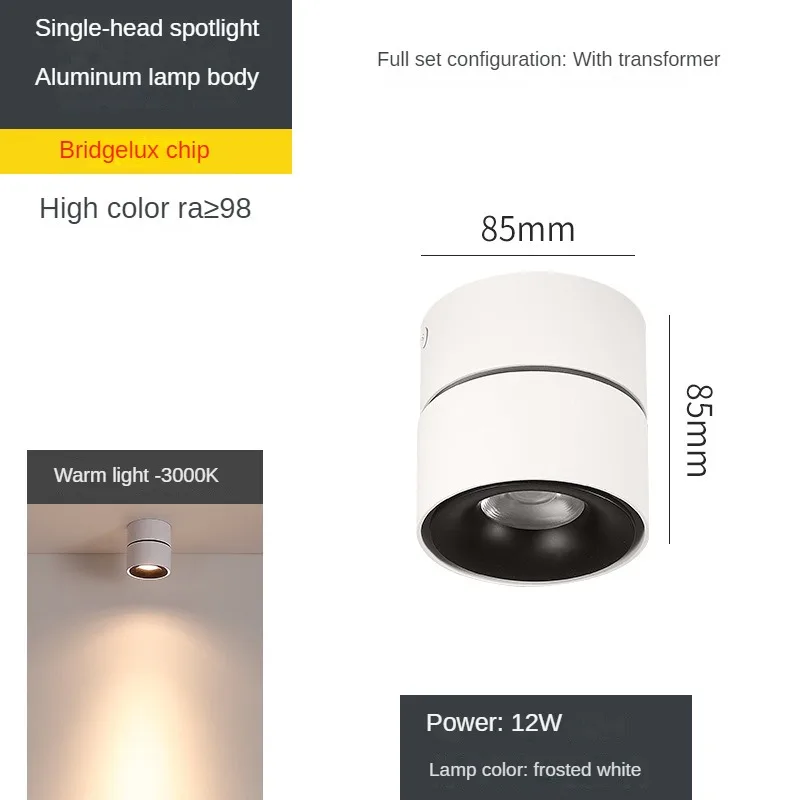 Imagem -06 - Dimmable Cob Led Downlights Lâmpadas de Teto Montadas na Superfície Luzes Rotativas Dobráveis e 360 ° 12w 24w 36w