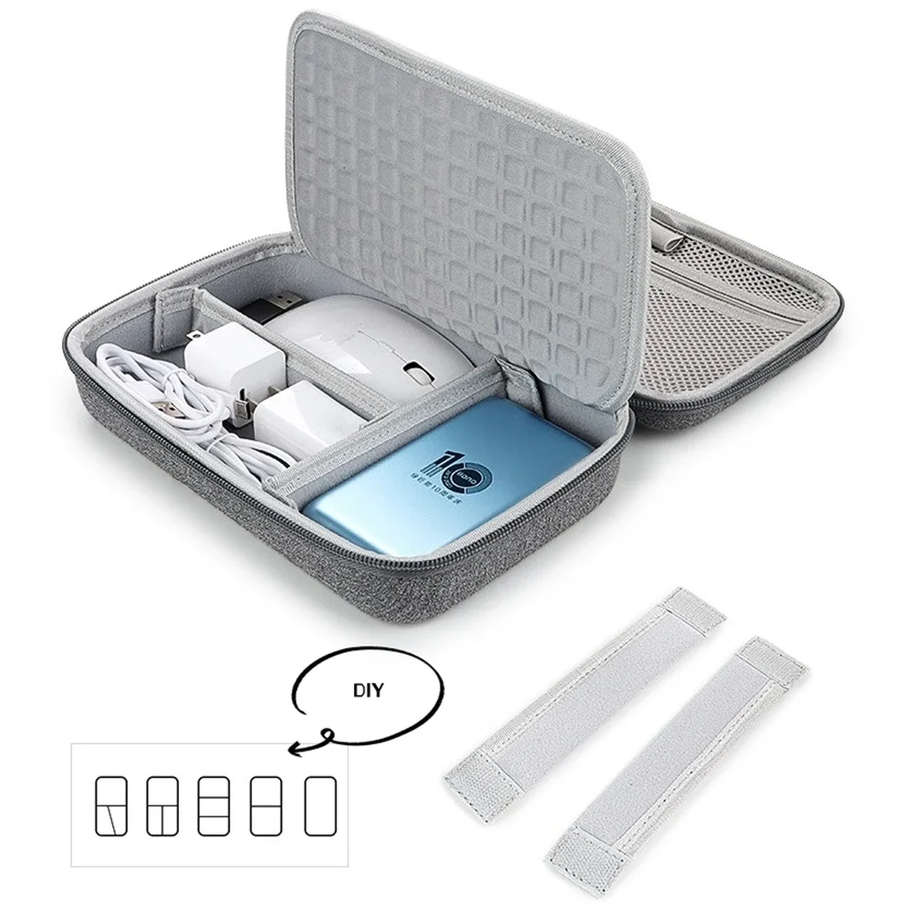 Große Kapazität Reise-Elektronikzubehör-Organizer Tablet-Festplatten-Kabel Tragbare Aufbewahrungstasche EVA Duricrust Airbag – Detail 3