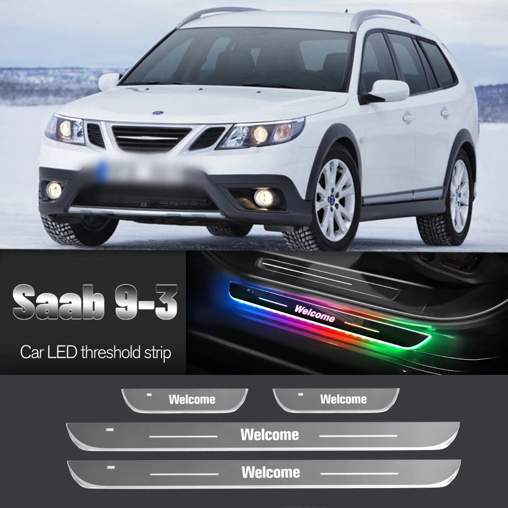 

Car Door Sill Light For Saab 9-3 9-3X 1998-2015 2003 2005 2006 2008 Customized Logo LED Welcome Threshold Pedal Lamp Accessories