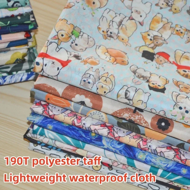 Polyester Tafu PU Coating, Lightweight Waterproof Printed Fabric, Shopping Bag, Backpack, Sleeping Bag, Moisture-proof Fabric