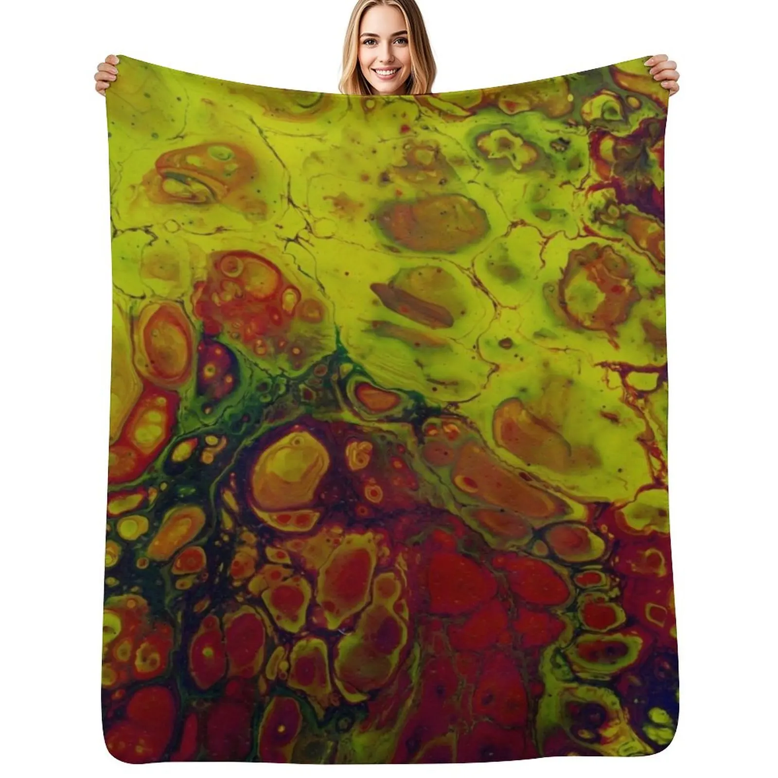 

Abstract Acrylic Pour Throw Blanket Blankets For Bed for winter warm for winter Luxury Thicken Blankets