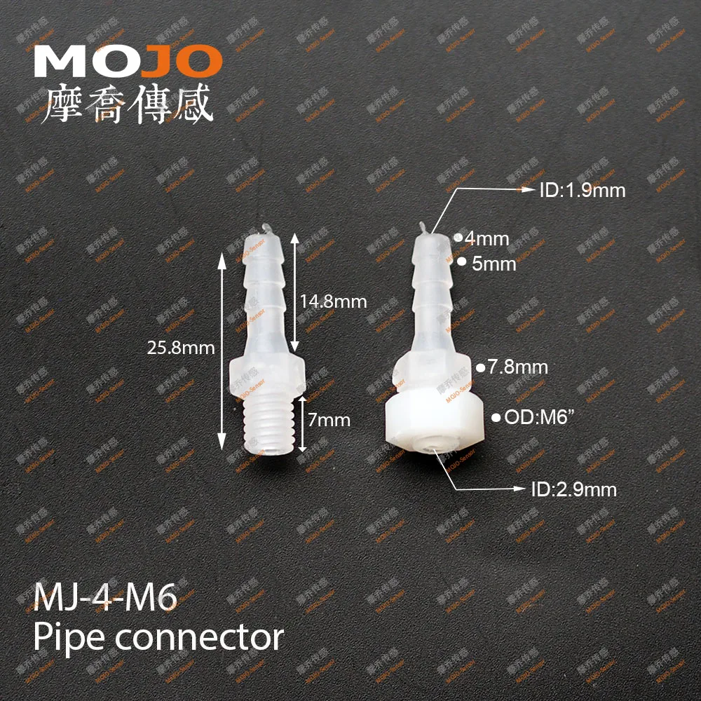 Straight Type W6-M6 White Thread  PP Material Pipe Fittings Nipple Connector
