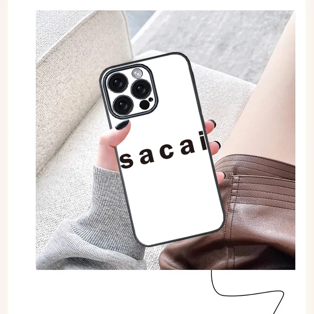 Brand S-Sacai Phone Case For iPhone 16 15 14 13 12 11 PRO MAX PLUS Mini TPU Soft to Skin-friendly case