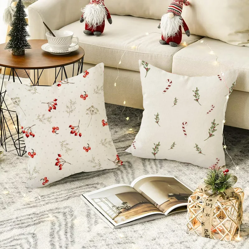 

Christmas Pillow Covers 45x45cm Set of 4 Merry Christmas Farmhouse Winter Holiday Decor Throw Cushion Case for Sofa Home Couch