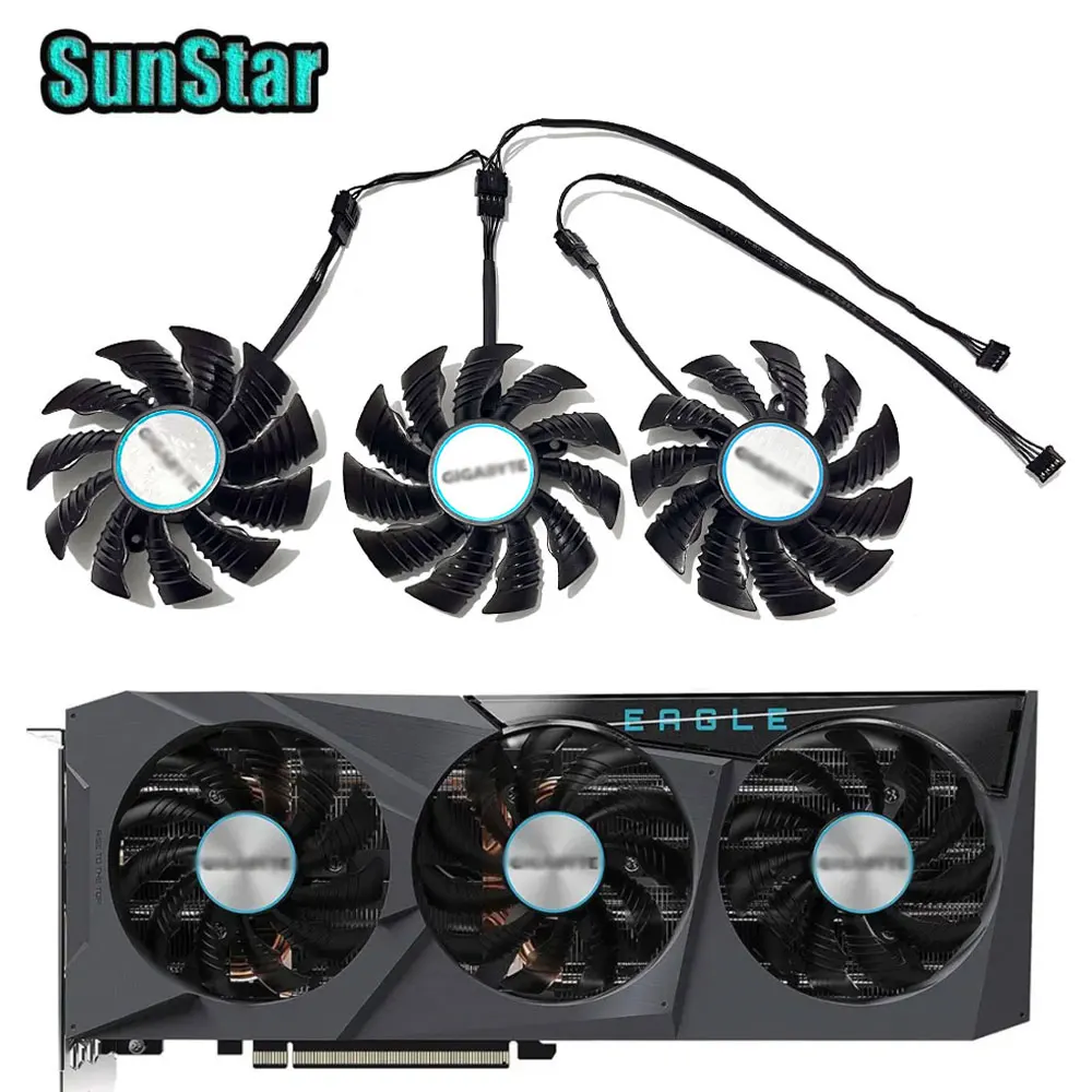 

NEW 82MM RTX3070 T128015SU PLA09215S12HH Video Card Cooler Fan For Gigabyte RTX 3070 RX 6900XT 6800XT 6800 GAMING OC Eagle GPU
