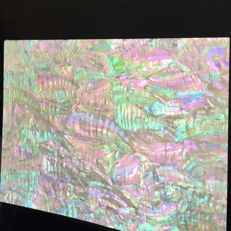 Korea Paua Natural Abalone Shell Laminate Sheet for Wood Carved Inlay Home Decorating Materials Size240mm*140mm