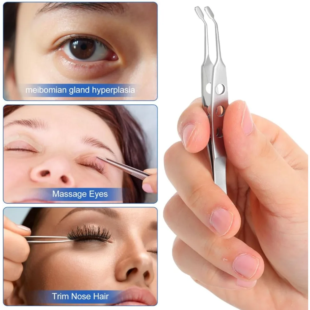 Presseur de glande Meibomian, pincettes de Massage des paupières en acier inoxydable pour outil d'extraction Dryeye, outils de soins et de nettoyage, outils de maquillage, 1 pièce