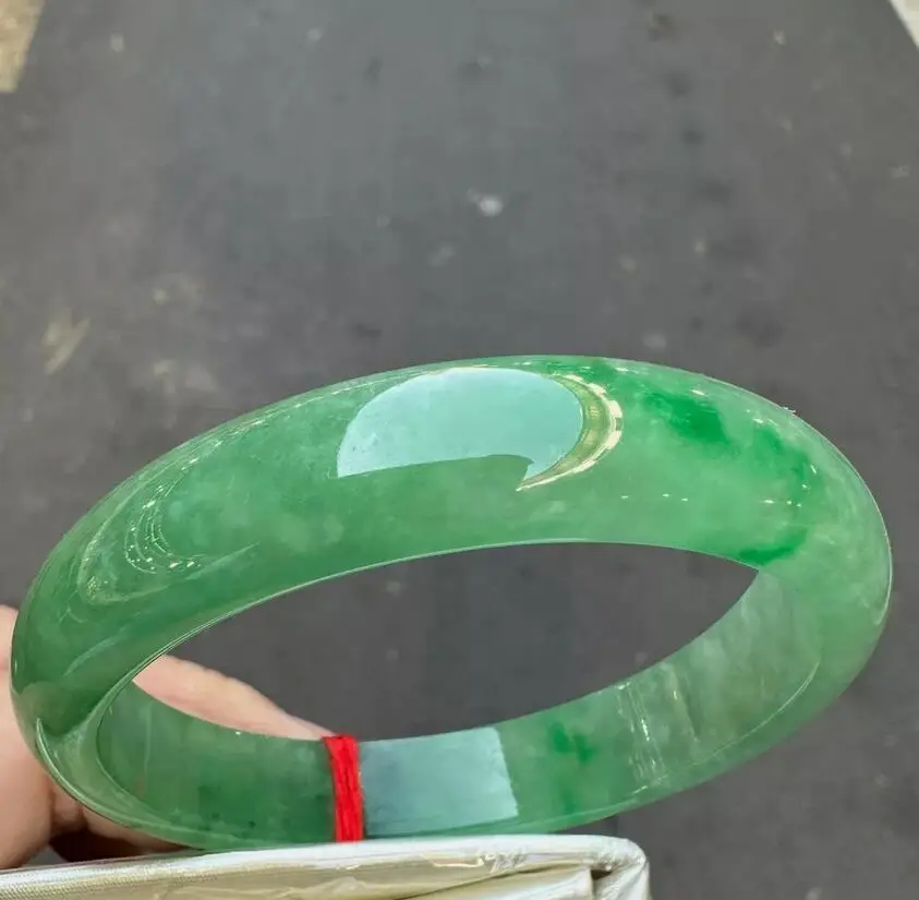 Real Nature Grade AAA Emerald green Burmese Jade jadeite bracelet bangle 55mm