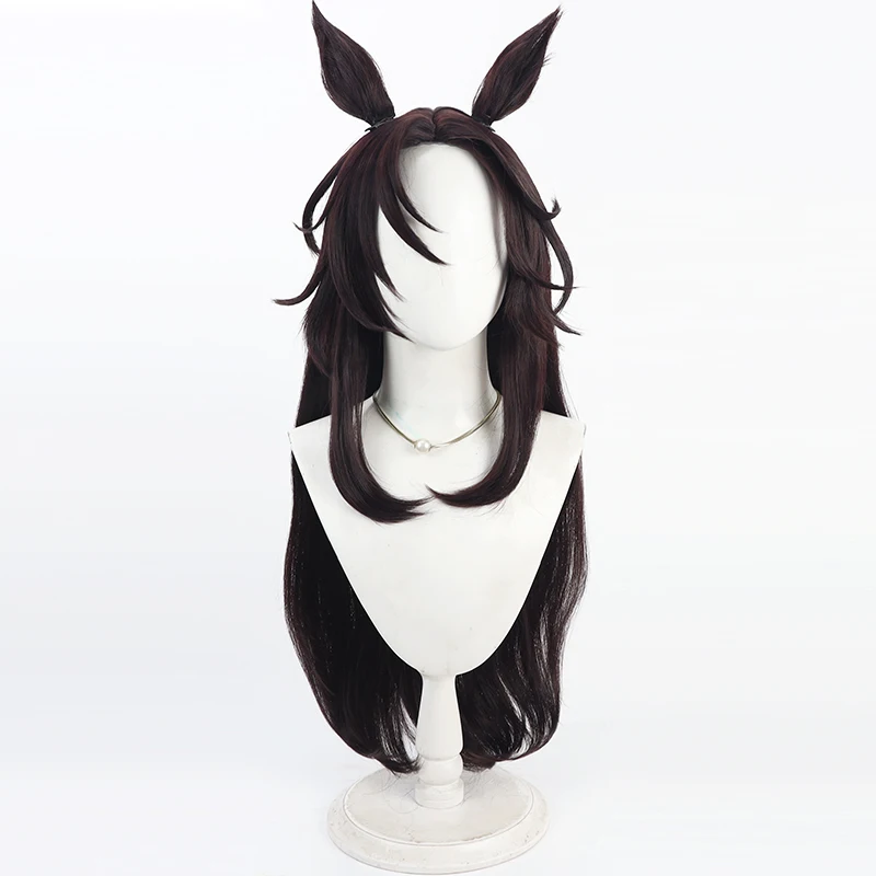 Uma Pretty Derby Speed Symboli Cosplay Wig Ears Tail Halloween Party Prop Synthetic Hair Heat Resistant Fiber Prop + Wig Cap