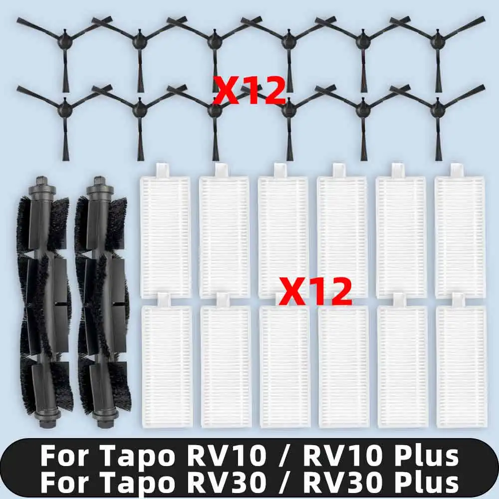 Compatible For ( TP-Link Tapo RV30 / RV30 Plus / RV10 / RV10 Plus ) Spare Parts Filter Main Side Brush Accessories Consumables