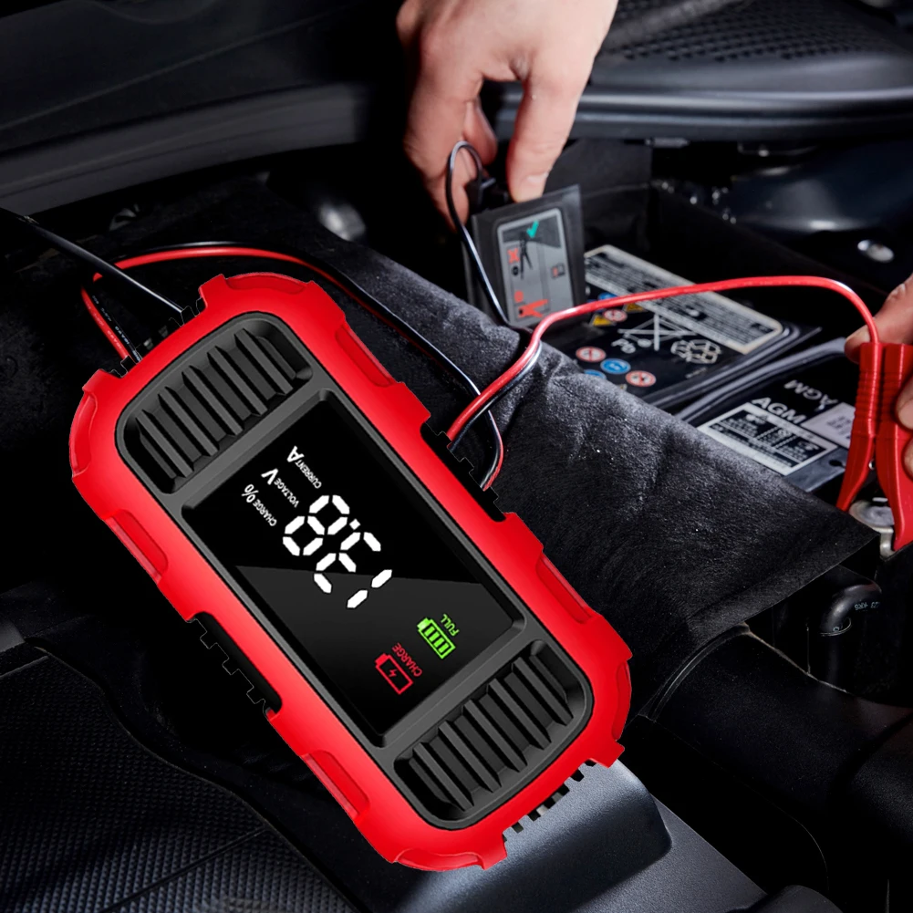 12V 2A Car Battery Charger Digital Display Smart Battery Charging Tool Battery Trickle Charger Maintainer for Car Truck Battery