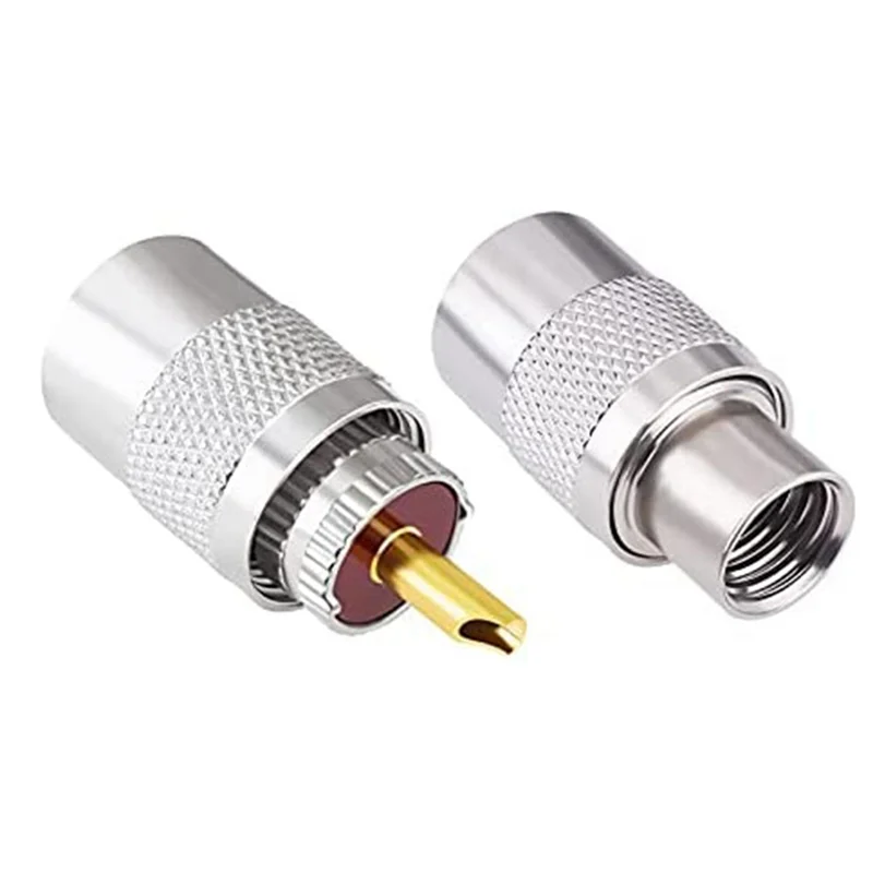 

A64K PL-259 Coaxial Connectors UHF Male Solder Connector Plug 50 Ohm Coax Adapters 50-Pack With Reducers For LMR400,RG8 Cable