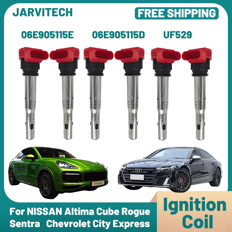 

1/4/6pcs Ignition Coil 06E905115C For Audi A4 A5 A6 A7 A8 Q5 Q7 Porsche Cayenne Panamera VW Touareg 07-18 06E905115E 06E905115D