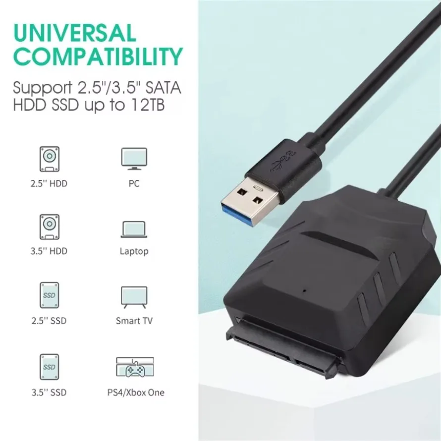 SATA - USB3.0変換ケーブル USB3.0 - SATAケーブル 3.5/2.5インチSSD/HDDハードドライブリーダー SATA III ハードドライブディスクコンバーター