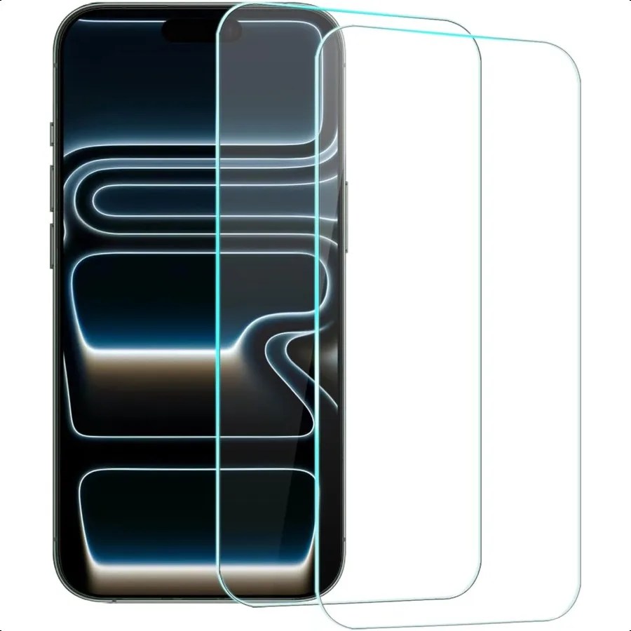 

Защитная пленка для экрана iPhone 17 Pro Max, 2 упаковки, прозрачная пленка из закаленного стекла 9H, защитный чехол для датчика, приятный для 6,9 дюйма