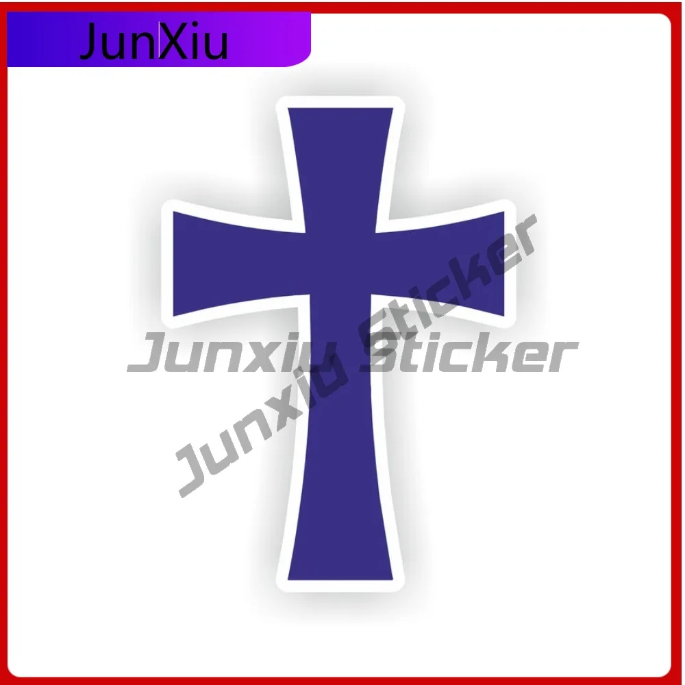 

Cross Blue Cool Car Waterproof Decal Accessory Window Anime Fade Funny Anti Cool Boat Proof Religion Scratch Sticker