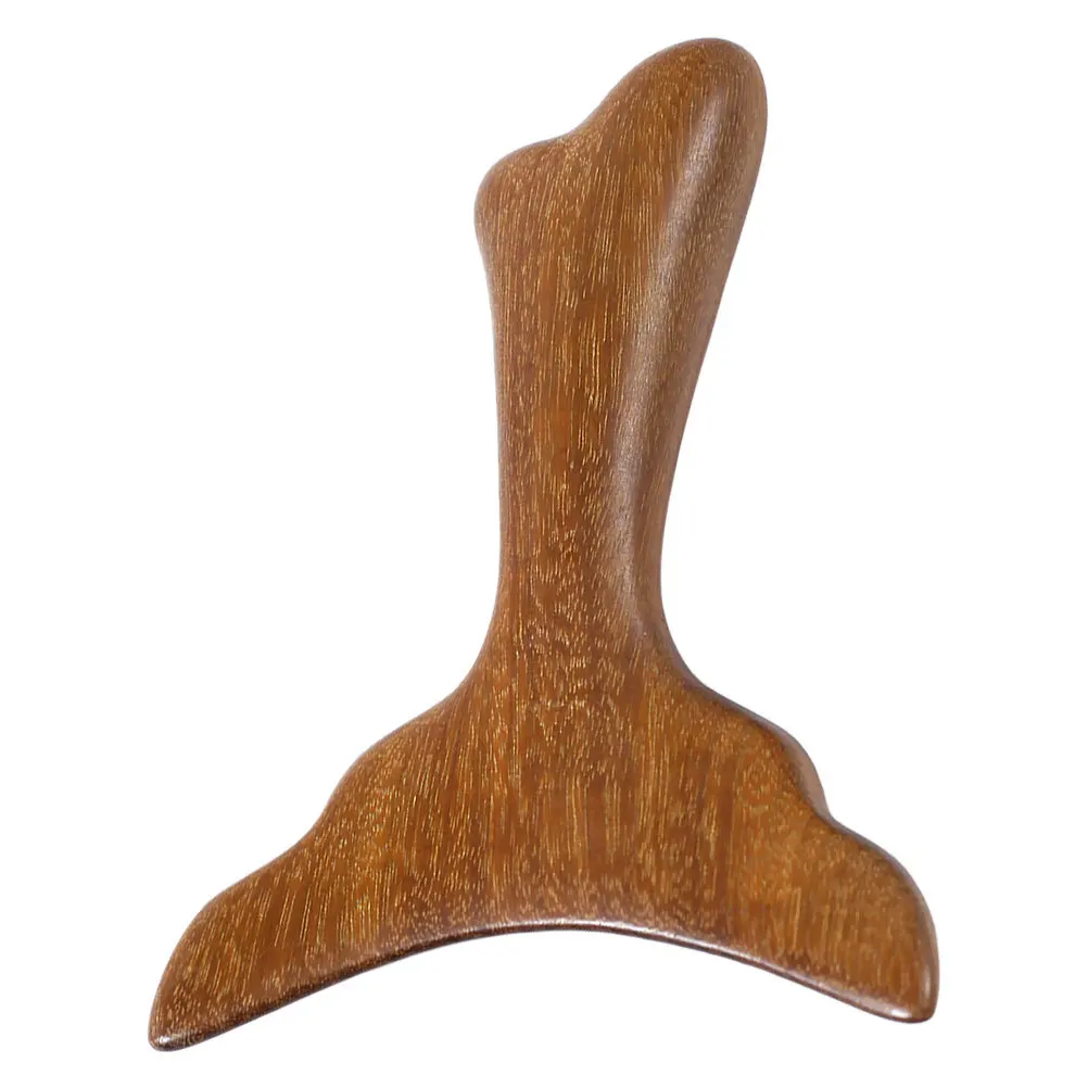 

Wooden Gua Sha Facial Tool Light Brown Mermaid Tail Design Smooth Finish For Face Neck Body Massage Portable Natural Wood